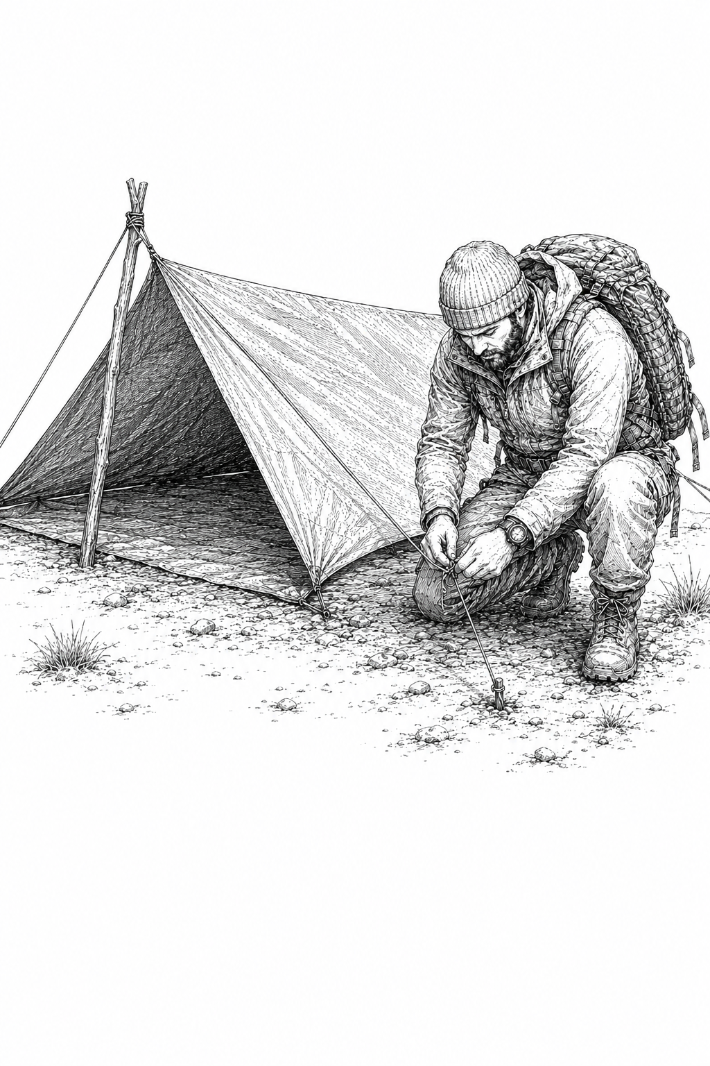 stage de survie, coupe de bois